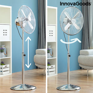 Freistehender Ventilator Chrome Retro InnovaGoods Ø 40 cm 55W