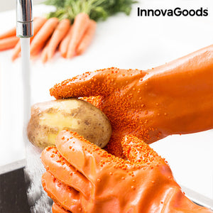 InnovaGoods Reinigungs- und Schäl-Handschuhe für Obst und Gemüse